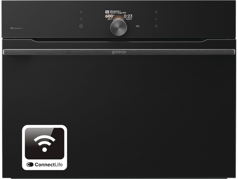 Gorenje BCM4058B fekete, beépíthető, sütőtér: 50L, grill, légkeverés, mikró kombinált sütő