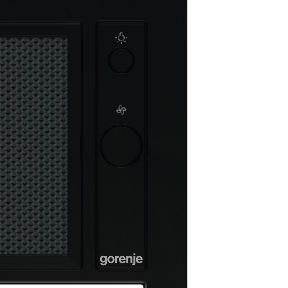 Gorenje BHI681EB fekete, aláépíthető, álkürtős, méret:53,4 cm, zajszint:67 dB, páraelszívó