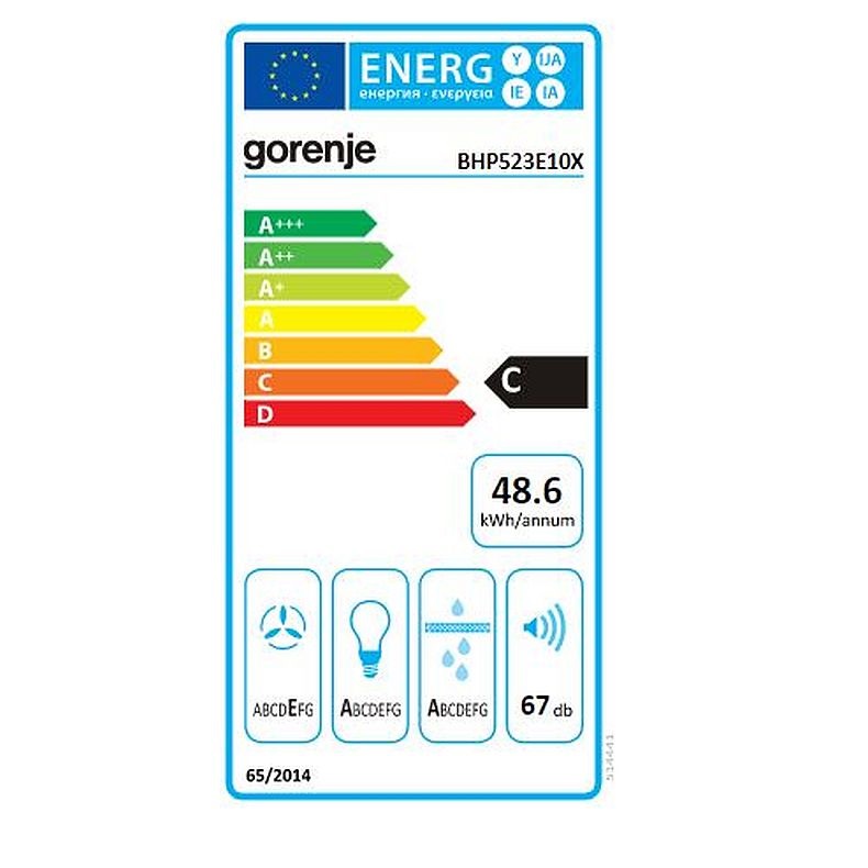 Gorenje BHP523E10X szürke, szabadonálló, hagyományos, méret:50 cm, teleszkópos, zajszint:67 dB, páraelszívó (Újszerű)