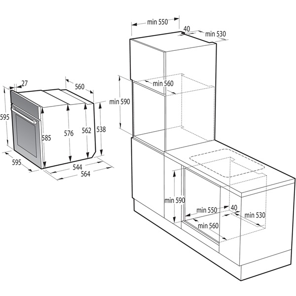 Gorenje BO6717E03BG fekete beépíthető sütő