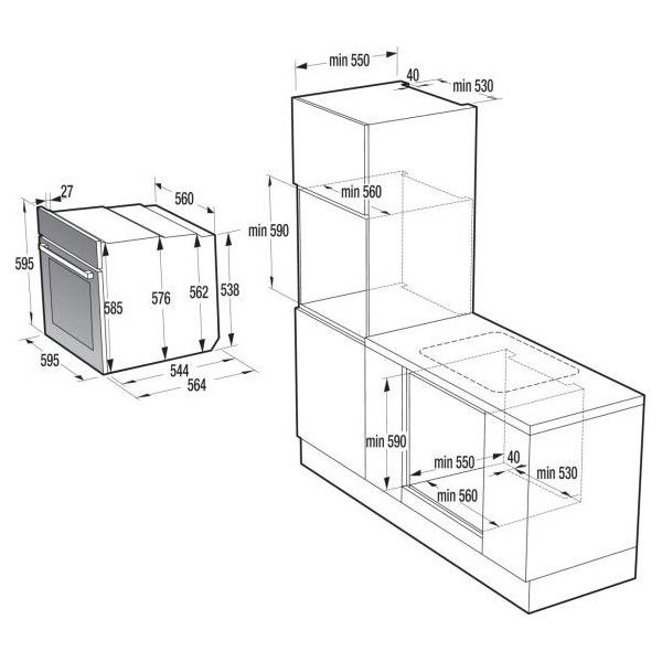 Gorenje BOS67372CLB beépíthető antracit sütő