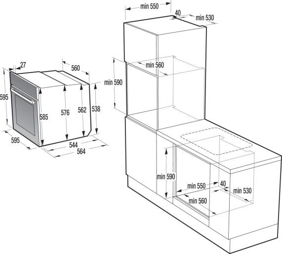 Gorenje BOS67372CLB beépíthető antracit sütő