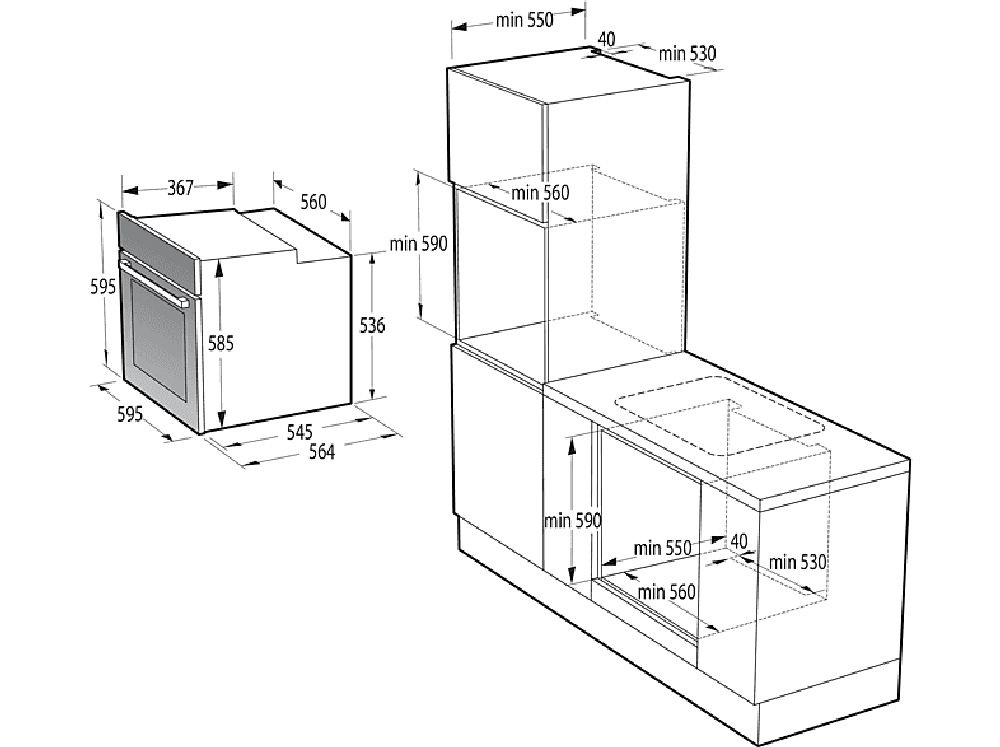 Gorenje BOS6737E13BG fekete, beépíthető, sütőtér: 77L, grill, légkeverés, hidrolitikus, sütő