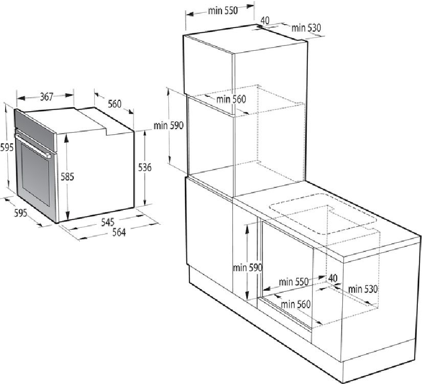 Gorenje BOS6737E13BG fekete, beépíthető, sütőtér: 77L, grill, légkeverés, hidrolitikus, sütő