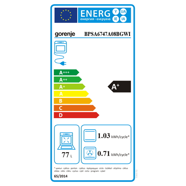 Gorenje BPSA6747A08BGWI beépíthető sütő