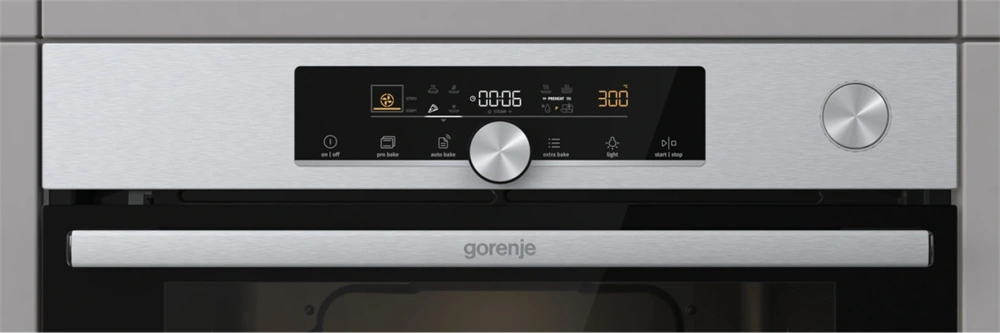 Gorenje BPSA6747A08X inox, beépíthető, sütőtér:77L, grill, légkeveréses, sütő