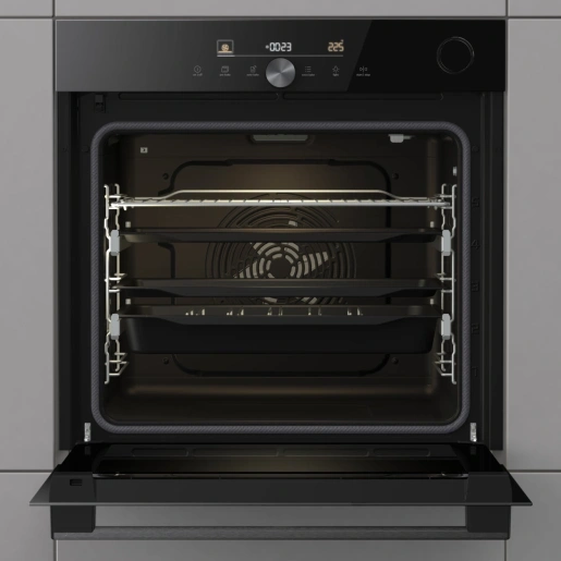 Gorenje BPSA6747DGWI fekete, beépíthető, sütőtér:77L, grill, légkeveréses, sütő