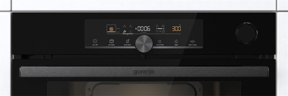 Gorenje BSA6747A04BG fekete, beépíthető, sütőtér:77L, grill, légkeverés, sütő