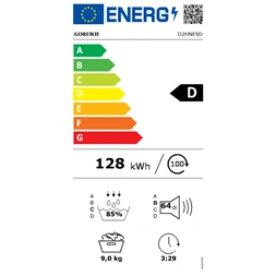 Gorenje D2HNE9D fehér, 9 kg, hőszivattyús, szárítógép