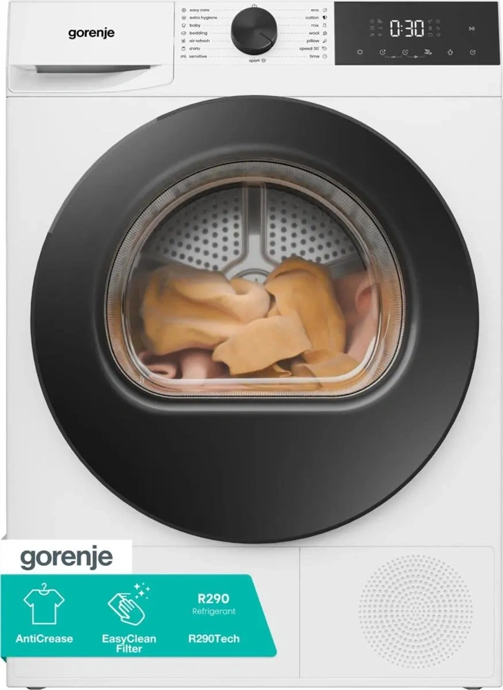 Gorenje DG2P8D fehér, hőszivattyús, 8 kg, szárítógép