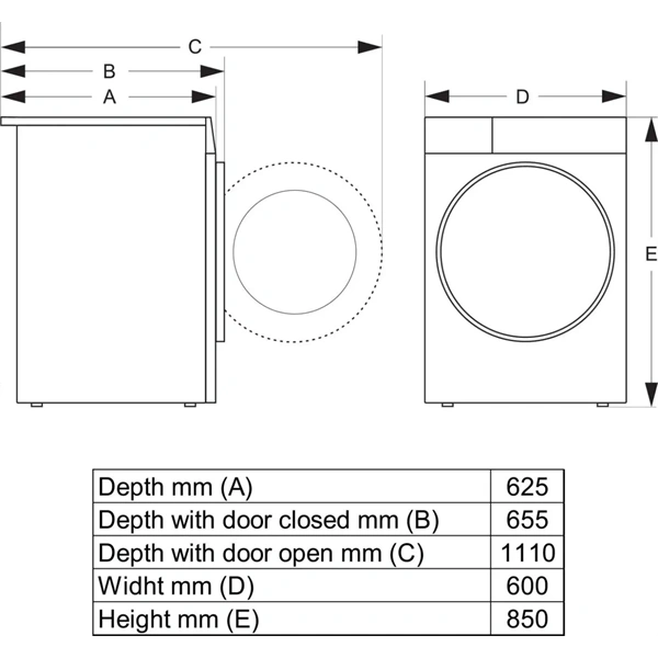 Gorenje DG48C fehér, hőszivattyús, 8 kg, szárítógép