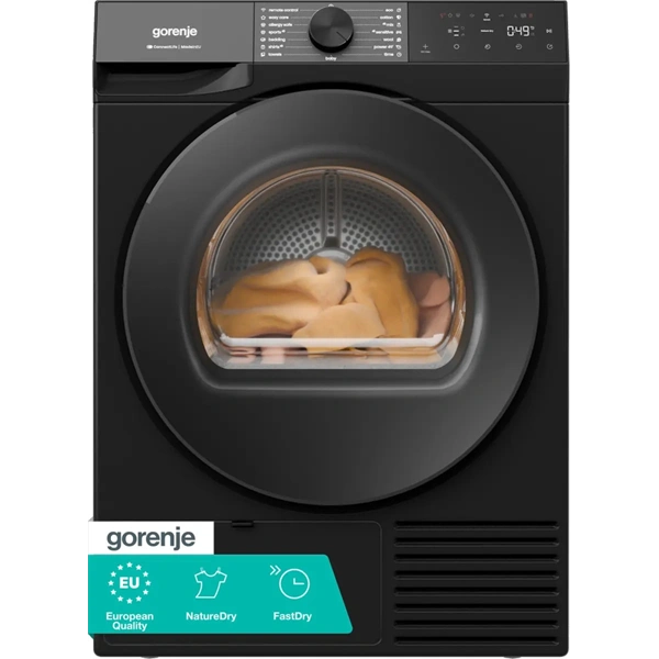 Gorenje DG48DB fekete, hőszivattyús, 8 kg, szárítógép