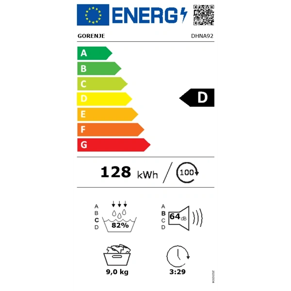 Gorenje DHNA92 fehér, 9 kg, hőszivattyús, szárítógép (Újszerű)