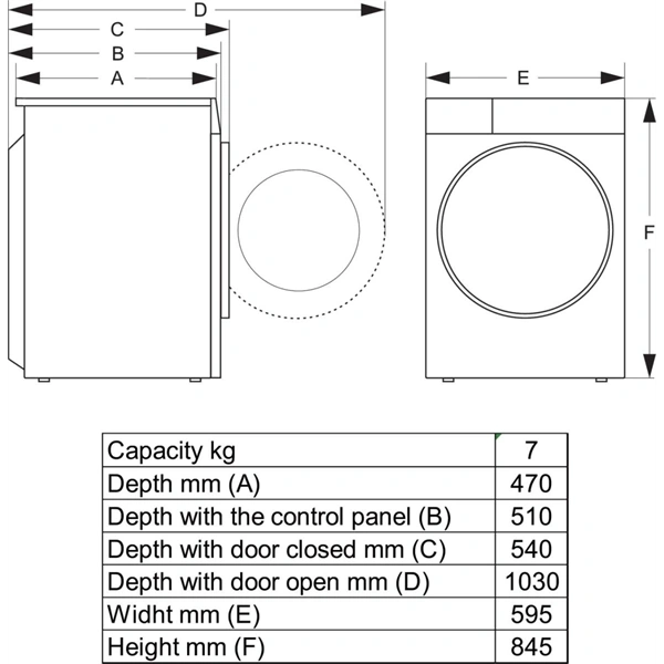 Gorenje DHNE7D fehér, 7kg, hőszivattyús szárítógép