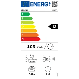 Gorenje DHNE7D fehér, 7kg, hőszivattyús szárítógép