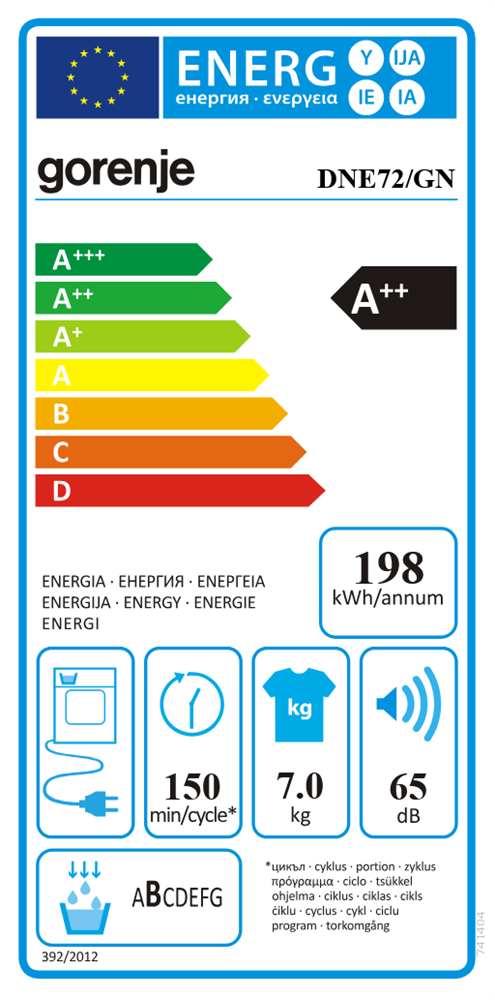 Gorenje DNE72/GN fehér, 7 kg, hőszivattyús, szárítógép (Újszerű)