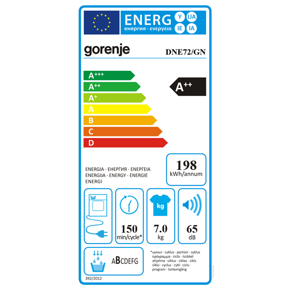 Gorenje DNE72/GN 7 kg hőszivattyús szárítógép
