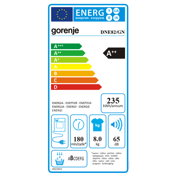Gorenje DNE82/GN fehér, 8 kg, hőszivattyús, szárítógép (Újszerű)