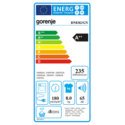 Gorenje DNE82/GN fehér, 8 kg, hőszivattyús, szárítógép (Újszerű)