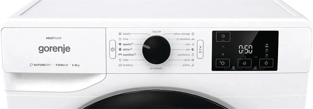 Gorenje DNE82/GN fehér, 8 kg, hőszivattyús, szárítógép