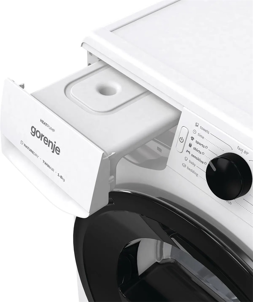 Gorenje DNE82/GN fehér, 8 kg, hőszivattyús, szárítógép