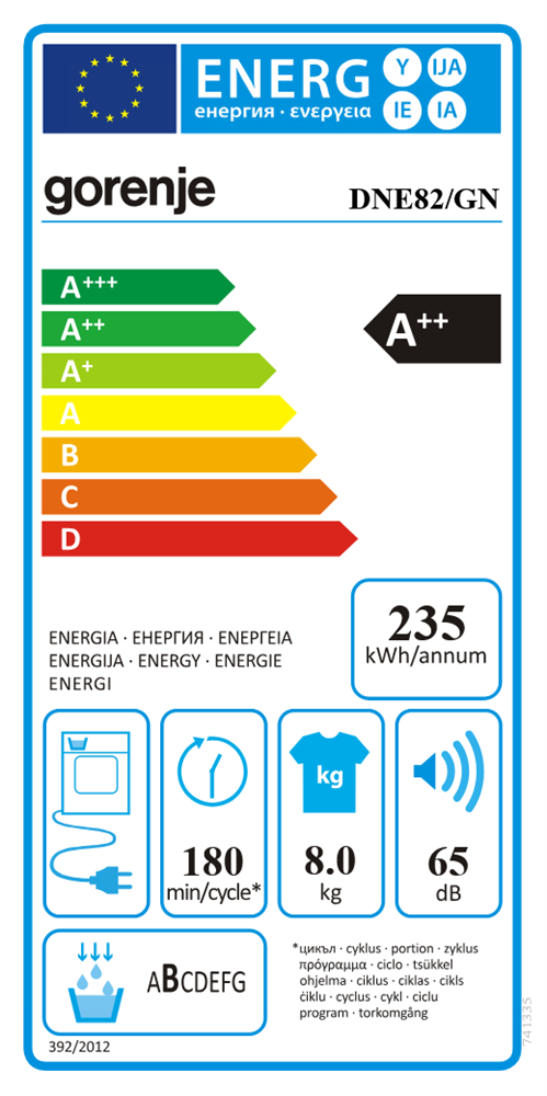 Gorenje DNE82/GN fehér, 8 kg, hőszivattyús, szárítógép