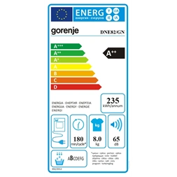 Gorenje DNE82/GN fehér, 8 kg, hőszivattyús, szárítógép (Használt - B)