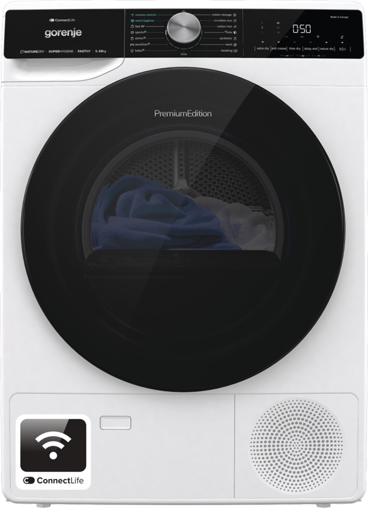 Gorenje DNS12 fehér, 10 kg, hőszivattyús, szárítógép