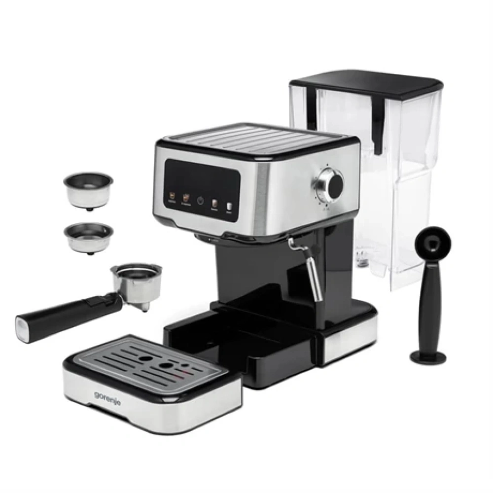 Gorenje ESCM15CD inox-fekete espresso kávéfőző