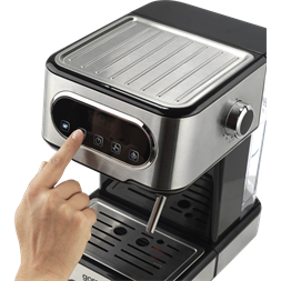 Gorenje ESCM15DBK inox-fekete espresso kávéfőző