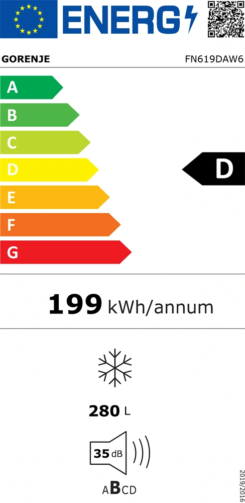 Gorenje FN619DAW6 fehér, Fagyasztó: 280L, fagyasztószekrény
