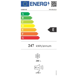 Gorenje FN619EAXL6 inox, egyajtós, Fagyasztó:280L, No frost fagyasztószekrény (Használt - B)