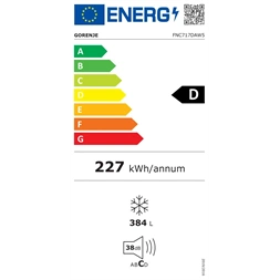 Gorenje FNC717DAW5 fehér, Fagyasztó:384L, fagyasztószekrény