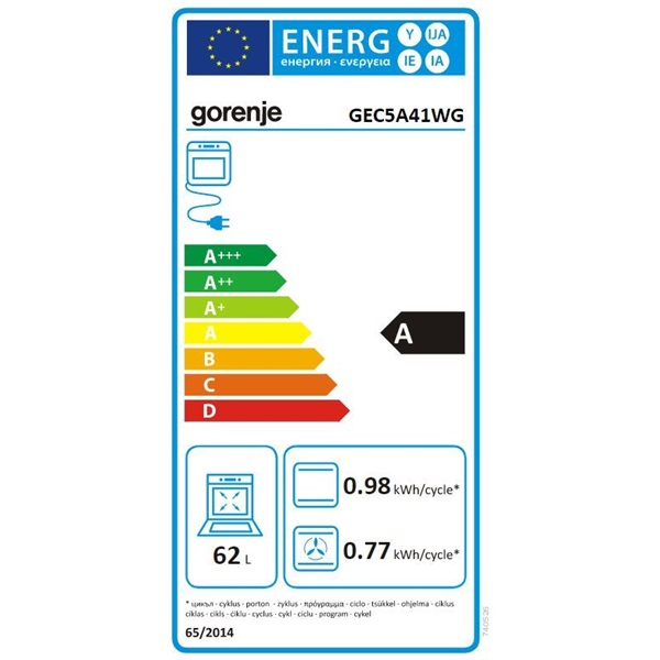 Gorenje GEC5A41WG fehér kerámilapos tűzhely (Használt - A)