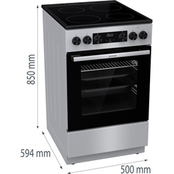 Gorenje GEC5C41SG inox kerámialapos tűzhely