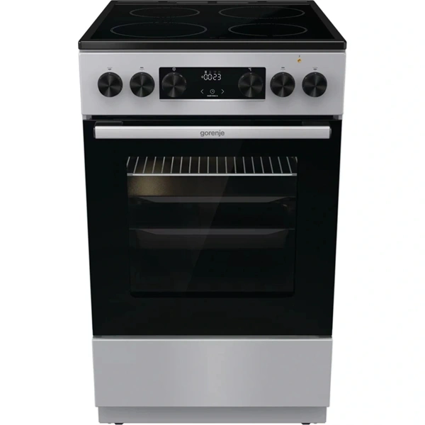 Gorenje GEC5C41SG inox, szabadonálló, kerámialapos, elektromos, főzőzóna: 4, sütő:77L, grill, tűzhely (Újszerű)