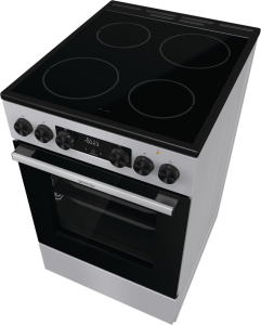Gorenje GEC5C41SG inox, szabadonálló, kerámialapos, elektromos, főzőzóna: 4, sütő:77L, grill, tűzhely