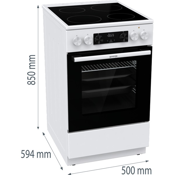 Gorenje GEC5C42WG fehér kerámialapos tűzhely