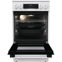 Gorenje GEC5C42WG fehér, szabadonálló, kerámialapos, elektromos, főzőzóna: 4, sütő:70L, grill, tűzhely (Újszerű)