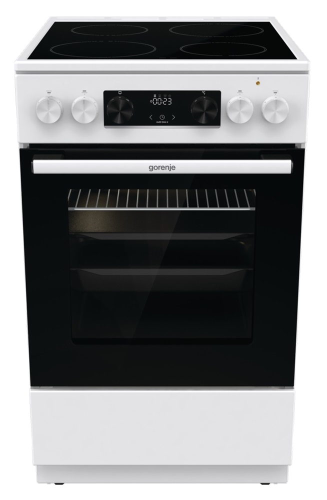 Gorenje GEC5C42WG fehér, szabadonálló, kerámialapos, elektromos, főzőzóna: 4, sütő:70L, grill, tűzhely (Újszerű)