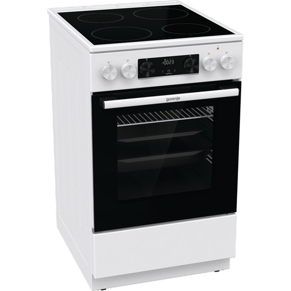 Gorenje GEC5C42WG fehér, szabadonálló, kerámialapos, elektromos, főzőzóna: 4, sütő:70L, grill, tűzhely (Újszerű)