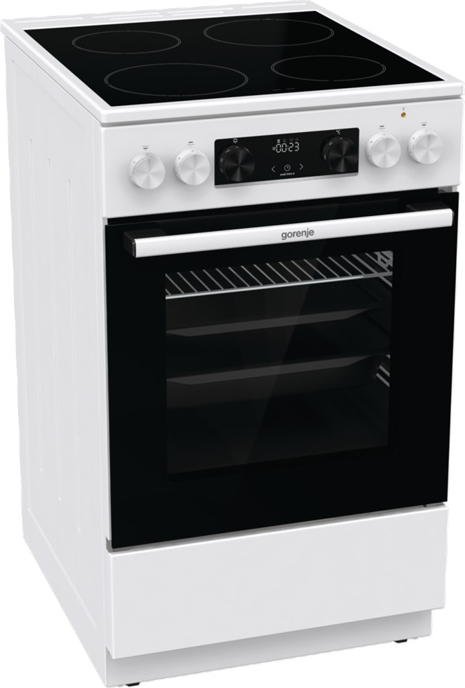 Gorenje GEC5C42WG fehér, szabadonálló, kerámialapos, elektromos, főzőzóna: 4, sütő:70L, grill, tűzhely (Újszerű)