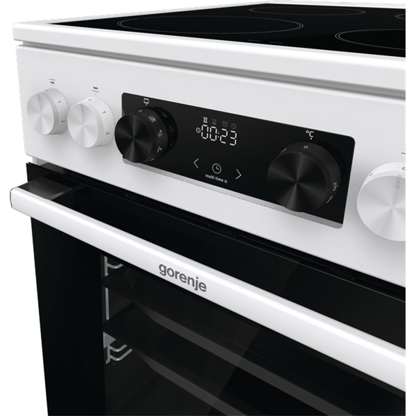 Gorenje GEC5C42WG fehér, szabadonálló, kerámialapos, elektromos, főzőzóna: 4, sütő:70L, grill, tűzhely (Újszerű)