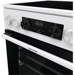 Gorenje GEC5C42WG fehér, szabadonálló, kerámialapos, elektromos, főzőzóna: 4, sütő:70L, grill, tűzhely (Újszerű)