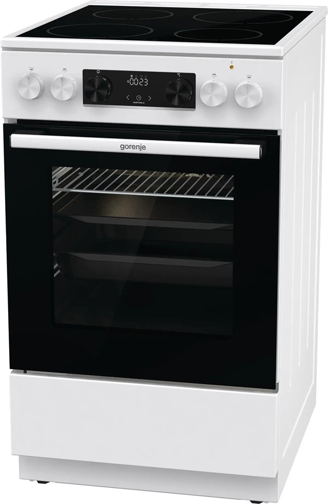 Gorenje GEC5C42WG fehér, szabadonálló, kerámialapos, elektromos, főzőzóna: 4, sütő:70L, grill, tűzhely (Újszerű)