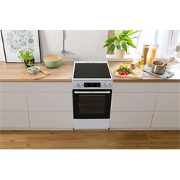 Gorenje GEC5C42WG fehér, szabadonálló, kerámialapos, elektromos, főzőzóna: 4, sütő:70L, grill, tűzhely (Újszerű)