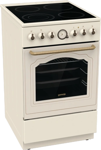 Gorenje GECS5B70CLI bézs, szabadonálló, kerámialapos, elektromos, főzőzóna:4, sütőtér:70L, tűzhely
