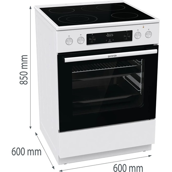 Gorenje GECS6C70WPA kerámialapos fehér elektromos tűzhely