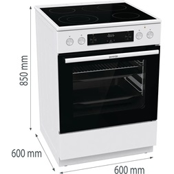 Gorenje GECS6C70WPA kerámialapos fehér elektromos tűzhely