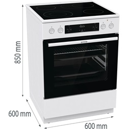 Gorenje GECS6C70WPA kerámialapos fehér elektromos tűzhely (Használt - B)
